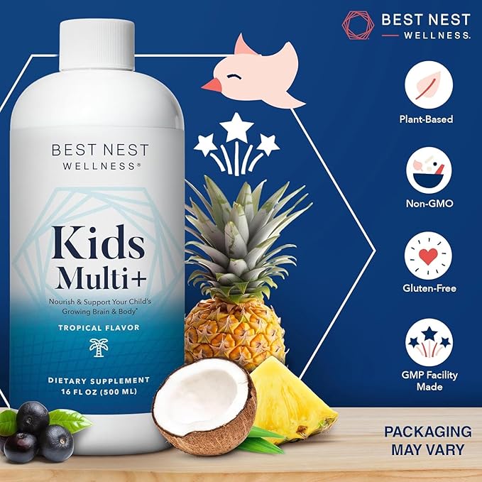 Best Nest Wellness Kids Liquid Multivitamin: B12, Gluten-Free, 16oz