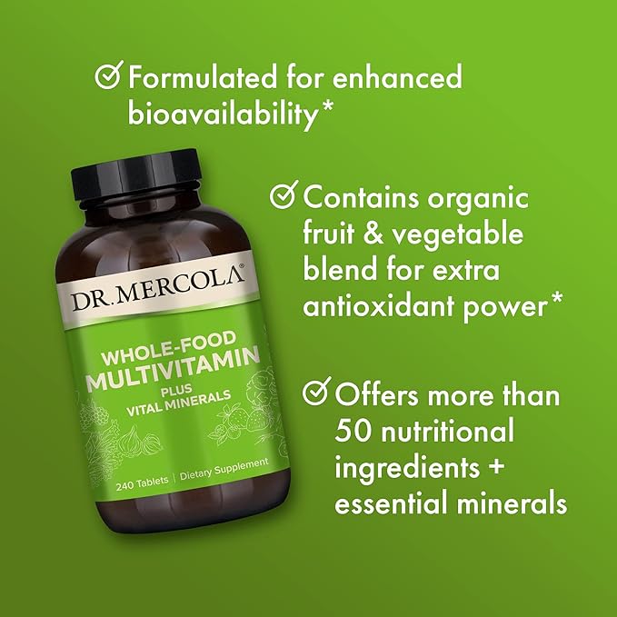 Dr. Mercola Whole Food Multivitamin Plus 30 Servings (240 Tablets)