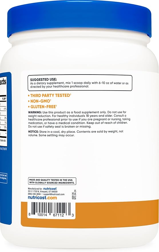 Nutricost Grass-Fed Collagen Powder 1LB (454
