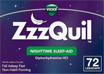 ZzzQuil, Nighttime Sleep Aid LiquiCaps, 25 No.1 Sleep-Aid 72 Count
