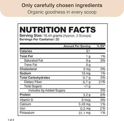 Detox Organics Chocolate Superfood Powder – Cleanse and Detox Smoothie Mix Supplement with Organic Greens Blend, Digestive Enzymes, Immune Support, Bloating Relief, Vegan, Low-Carb (30 Servings)