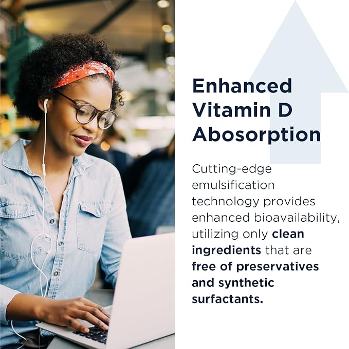 Designs for Health 2000 IU Vitamin Emulsi-D3 Emulsified D3, Highly D3 Drops 2000 IU (1000 Servings 1 Ounce)