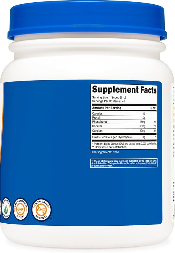Nutricost Pure Collagen Hydrolysate (Bovine) Powder (2 Pack) 1LB Per