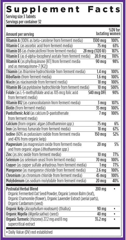New Chapter, Postnatal Vitamins Lactation Supplement, D3 + 96 Count