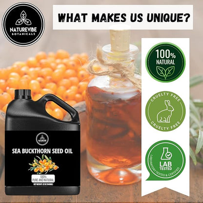 Naturevibe Botanicals Sea Buckthorn Oil 32 Ounces 100% Pure