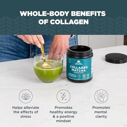 Ancient Nutrition Matcha Powder with Collagen, 20 Servings