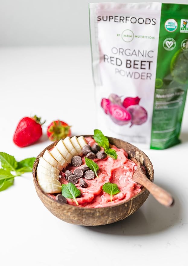 MRM Nutrition Organic Red Beet Powder | Superfoods | Energy | Cardiovascular Health | Nutrient Dense | Gluten-Free + Vegan | 24 Servings