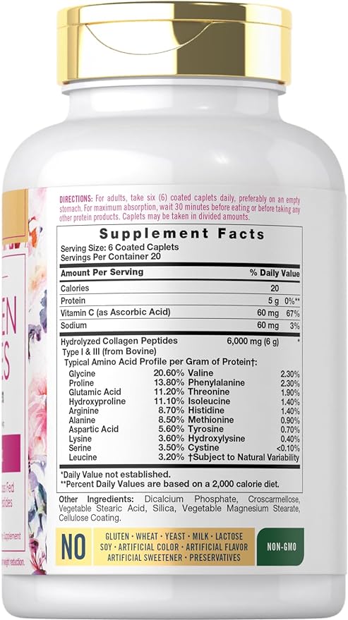 Carlyle Collagen with Vitamin C 6000mg | 120 Caplets 1 and 3 |