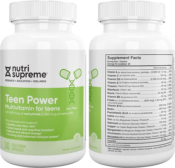 Nutri Supreme Teen Multivitamin for Boys 12-17, Best 30 Capsules