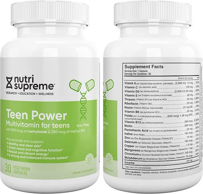 Nutri Supreme Teen Multivitamin for Boys 12-17, Best 30 Capsules