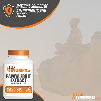 BulkSupplements.com Papaya Fruit Extract Capsules 2 Capsules 240 Veg 1