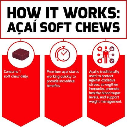 Force Factor Acai Soft Chews Immune Support and Smarter Greens Superfood Chews Digestion Support Bundle, 30 and 60 Count