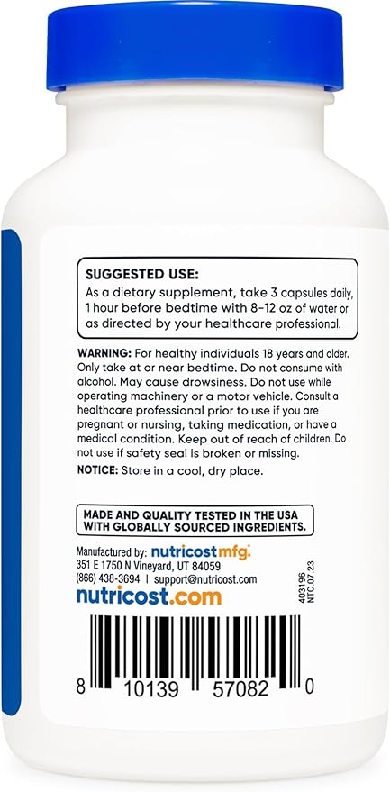 Nutricost Sleep Aid Complex 1330mg Serving (90 Capsules)