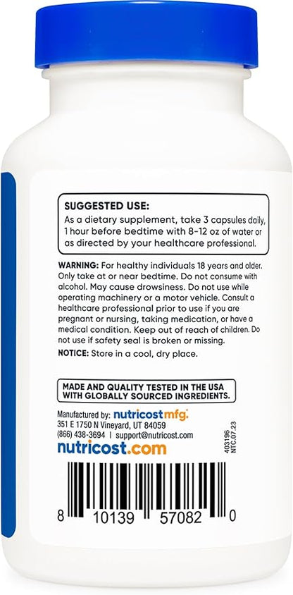 Nutricost Sleep Aid Complex 1330mg Serving (90 Capsules)