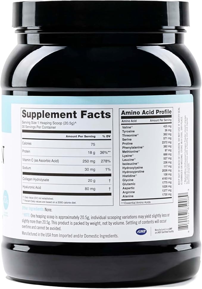 NatureWise Collagen Peptides Powder with Hyaluronic 30 Servings