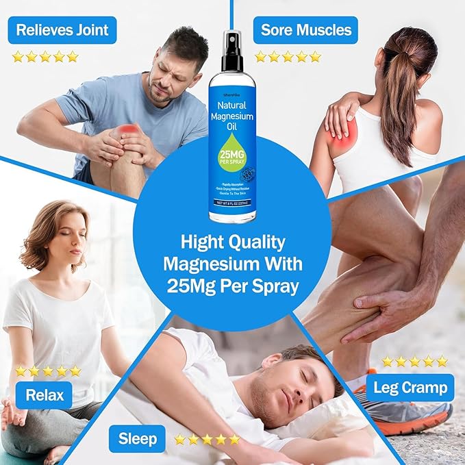 Pure Magnesium Oil Spray for Feet,Ideal Gift for Sleep & Muscle Relaxation,Better Sleep,Rapid Absorption,Quick Drying Without Residue-Unflavored