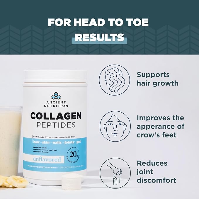 Ancient Nutrition Collagen Peptides, Collagen Peptides 38 Servings, 20g Collagen