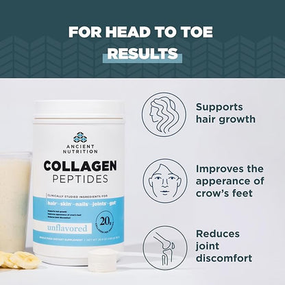 Ancient Nutrition Collagen Peptides, Collagen Peptides 38 Servings, 20g Collagen