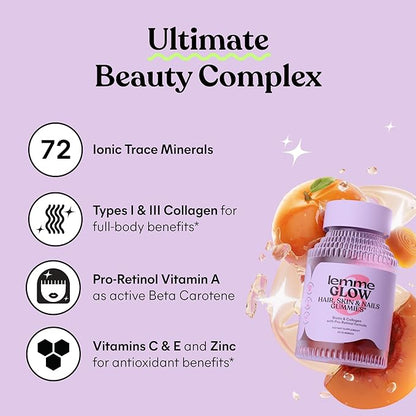 Lemme Glow Collagen Hair Gummies 60 ct.