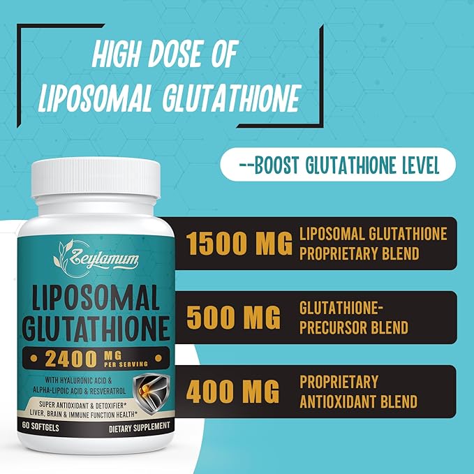 2400 MG Liposomal Glutathione Softgels, Max 360 Softgels