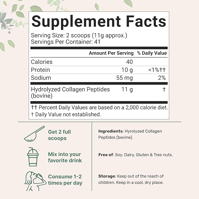 Micro Ingredients Collagen Peptides Powder, 1lb