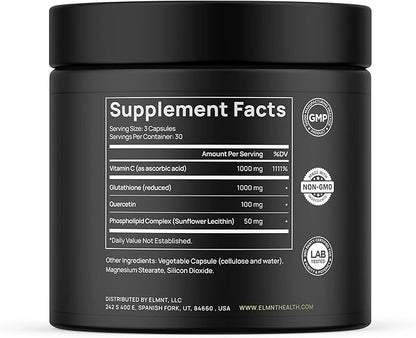 ELMNT 2150mg Super Antioxidant Liposomal Glutathione 1000mg - 90 Pills