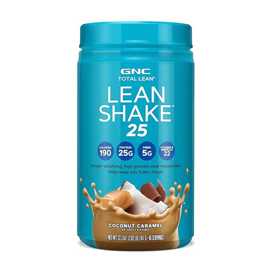 GNC Total Lean Shake 25 Protein Powder | 25g High-Protein Meal Replacement Shake | Coconut Caramel | 16 Servings