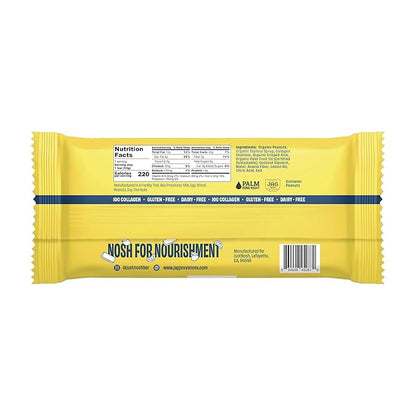 JustNosh Collagen Protein Bars, 10g Collagen, 13g Protein, Gluten Free, Dairy Free, FODMAP Friendly, Seed Oil Free Certified, Clean Ingredients | Lemon (12 Pack)
