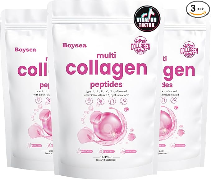 Boysea.Multi-Collagen Peptides Powder 3LB