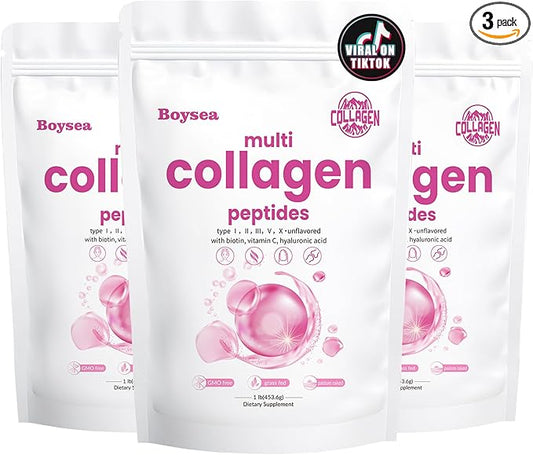 Boysea.Multi-Collagen Peptides Powder 3LB