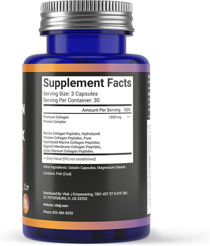 5-IN-1 Collagen Peptides 1800mg, 90 Capsules