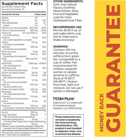 Pureboost Immune Clean Energy Drink Mix: 1200 mg 28 Vitamins, 30 Count)