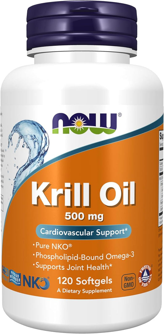 NOW Supplements, Neptune Krill Oil 500 Omega-3, Cardiovascular 120 Softgels