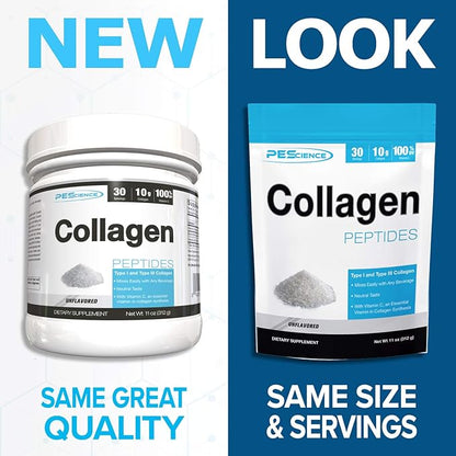 PEScience Collagen Peptides Powder, Hydrolyzed Collagen 30 Servings,
