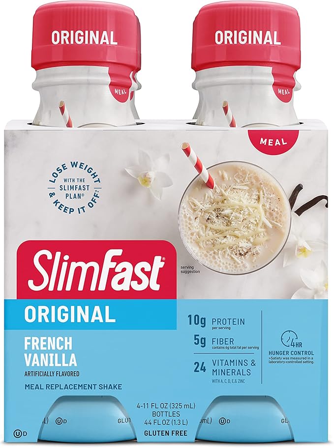 SlimFast Meal Replacement Shake, Original French 10g of 11 Fl. 4 Count