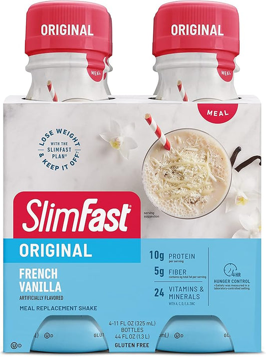 SlimFast Meal Replacement Shake, Original French 10g of 11 Fl. 4 Count
