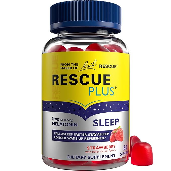 Bach RESCUE PLUS Melatonin Sleep Gummies, 60 Count