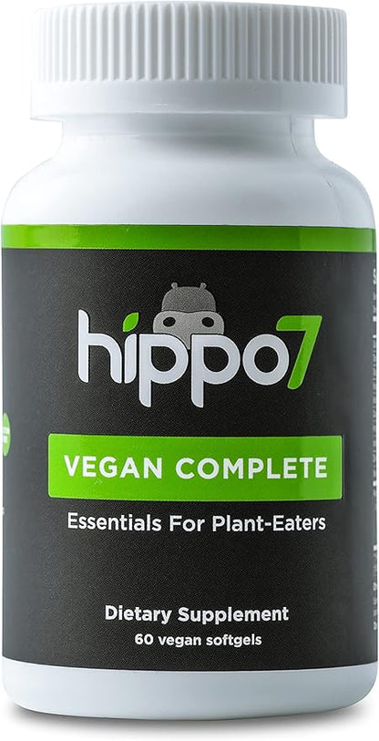 Vegan Complete Multivitamin Vitamin B12, Vitamin Omega-3 DHA+EPA, (1 Bottle, 60 Softgels)