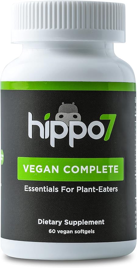Vegan Complete Multivitamin Vitamin B12, Vitamin Omega-3 DHA+EPA, (1 Bottle, 60 Softgels)