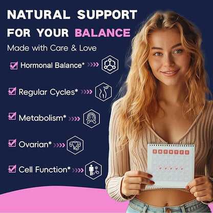 Inositol Supplement for Women with Vitamin D3, Folate, 40:1 Ratio Myo-Inositol 3000mg & D-Chiro Inositol 75mg Complex, (Vitamin B8) Inositol Capsules, 90 Capsules, 30 Servings