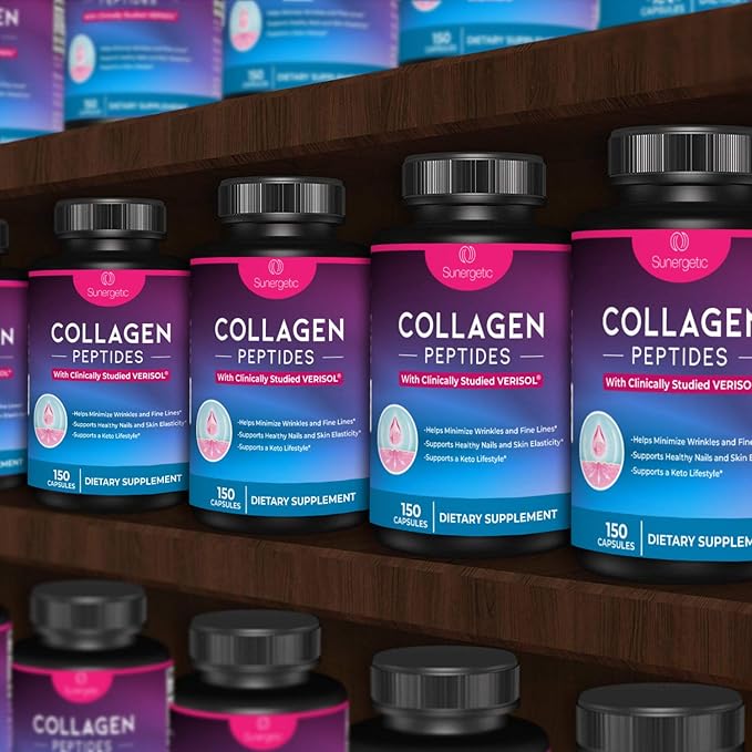 Sunergetic Premium Collagen Peptides Capsules – 2500 mg 1 & 3 – 150 Collagen