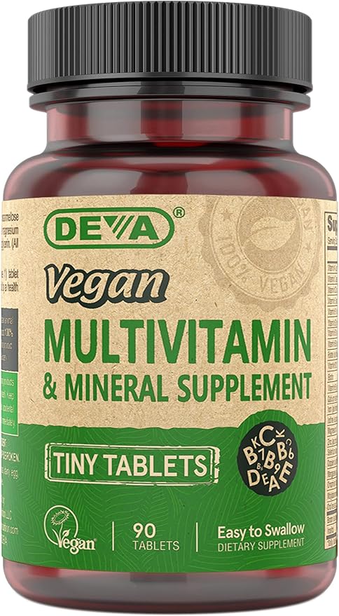 DEVA Tiny Tablets Vegan Multivitamins B12, Vitamin 90 Tablets