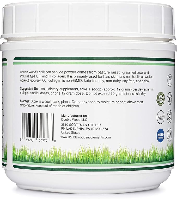 Collagen Peptides Powder 16.08oz - 1, 2, 2, and 3 (Grass