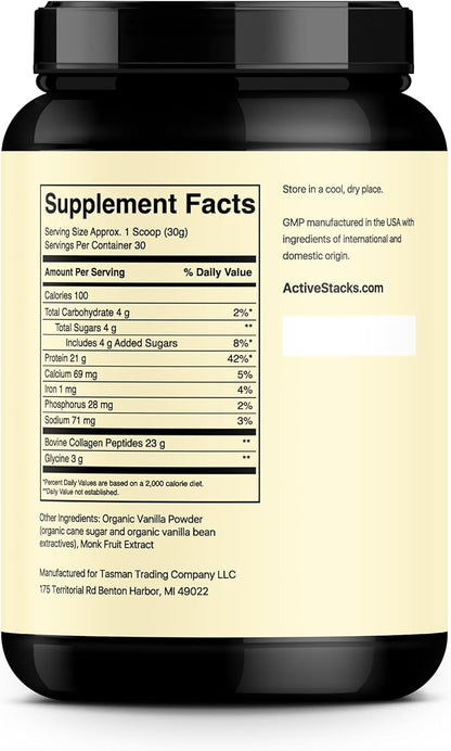 Collagen Peptides Protein Powder, Vanilla 1 & 3 Hydrolyzed 2 Pound