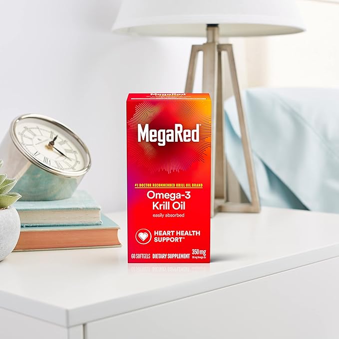 MegaRed Omega-3 Krill Oil 350mg Softgels, (60 Count Omega-3 Fatty