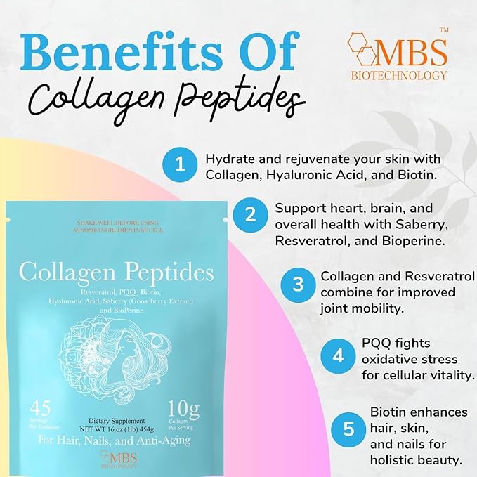45 Servings. Best Collagen Peptides Powder