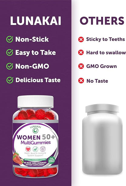 Lunakai 50 Plus Women's Multivitamin Gummies 60 ct