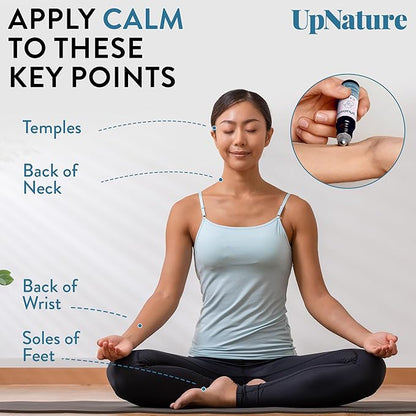 UpNature Calm Essential Oil Roll On - 100% Natural Stress Relief Aromatherapy - Self Care Gifts for Women & Men