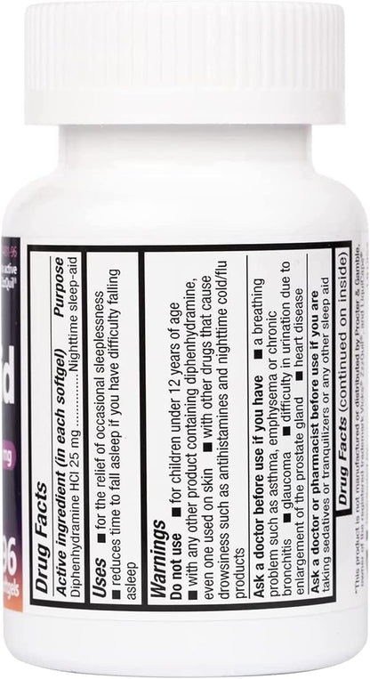 HealthA2Z Sleep Aid, Diphenhydramine HCl 25mg (72 Softgels)