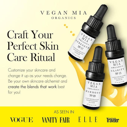 USDA Organic Concentrated Elixirs Mini Discovery Kit Skincare Face Oil: Clarity Brightening & Balancing, Strength Antioxidant & Superfood, & Harmony Adaptogen - Mini Variety Pack of 3